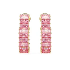 Boucles d'Oreilles Femme Créoles Coeurs Swarovski Matrix Doré et Cristaux 5706340