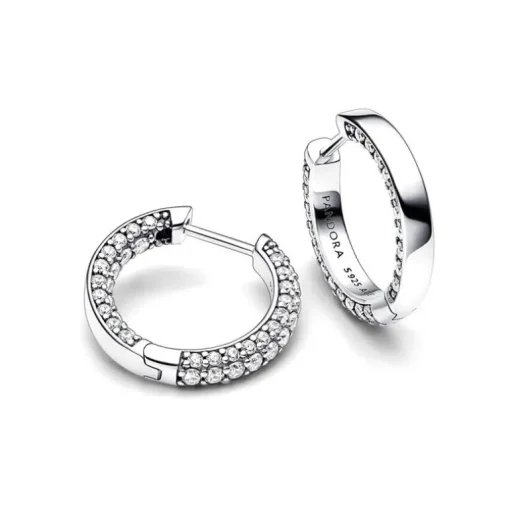 Boucles d'Oreilles Femme Créoles Pandora Timeless Simple Rang Pavées 292624C01