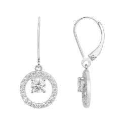 Boucles d'Oreilles Femme Dormeuses EDORA Argent Oxydes de Zirconium