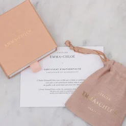 Boucles d'oreilles Femme EMMA & CHLOÉ HEPA OR PIERRE LUNE Acier Doré