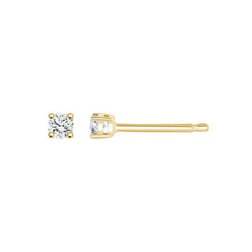 Boucles d'Oreilles Femme Puces EVIDENCE OR 750/1000 Jaune et Diamants 0,09 Carat CE27673D