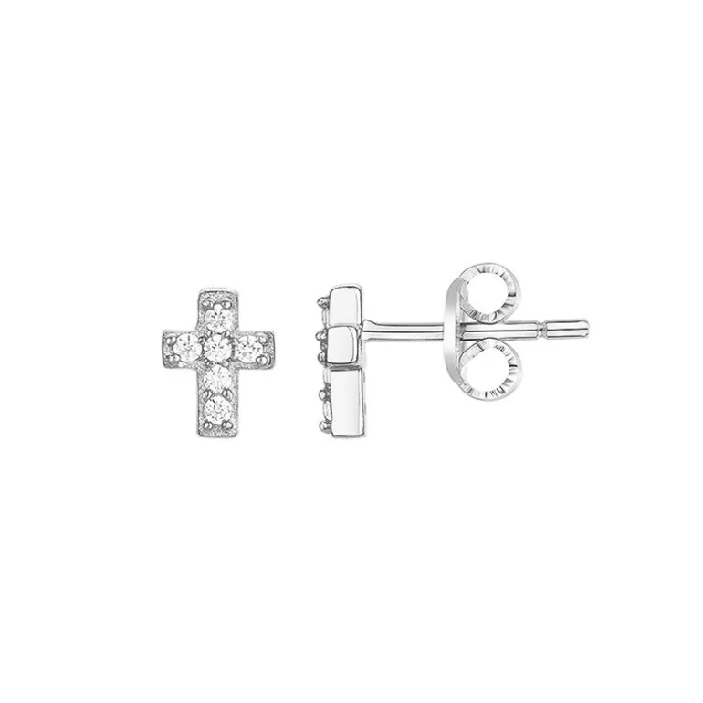 Boucles d'Oreilles Femme Puces EDORA ARGENT 925/1000 Argenté et Oxydes 60400026