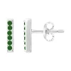 Boucles d'Oreilles Femme Puces EDORA ARGENT 925/1000 et Spinelles Vertes EDO70400618