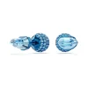 Boucles d'Oreilles Femme Puces Swarovski Lucent Bleu et Cristaux 5680693