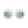 Boucles d'Oreilles Femme Puces EDORA COLLECTION HARMONY Argent 925/1000 Rhodié Aventurine