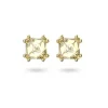 Boucles d'Oreilles femme puces swarovski Stilla métal doré et cristaux jaunes