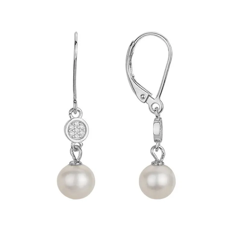 Boucles d'Oreilles Femme Pendantes EDORA ARGENT 925/1000 et Perles d'eau douce 70400582