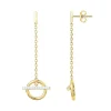 Boucles d'oreilles femme pendantes PLAQUE OR et oxydes