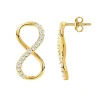 Boucles d'oreilles femme pendantes infini EDORA PLAQUE OR et oxydes