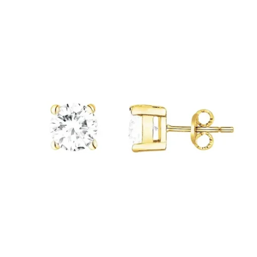 Boucles d'oreilles femme puces EDORA PLAQUE OR et oxydes