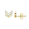 Boucles d'oreilles femme puces EDORA PLAQUE OR et oxydes