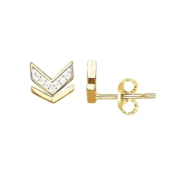Boucles d'oreilles femme puces EDORA PLAQUE OR et oxydes