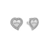 Boucles d'Oreilles Femme puces GUESS HEART WARMING métal argenté et strass