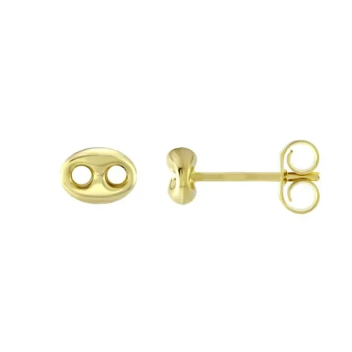 Boucles d'Oreilles Femme Puces OR 750/1000 Jaune