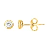 Boucles d'Oreilles Femme Puces PLAQUE OR Jaune et Oxydes
