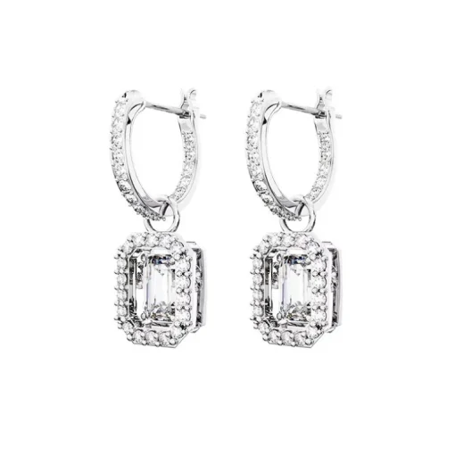 Boucles d'Oreilles Femme Pendantes Swarovski Una Métal Argenté et Cristaux 5638495