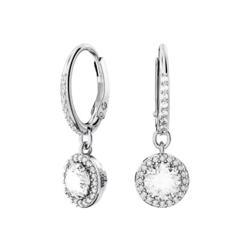 Boucles d'Oreilles Femme Pendantes SWAROVSKI UNA Métal Rhodié Blanc et Cristaux 5636270