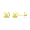 Boucles d'Oreilles Femme Puces Boules OR 375/1000 Jaune