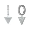 Boucles d'Oreilles Femme Pendantes Huggie Me Guess Bijoux Acier Argenté et Strass JUBE03135JWRH