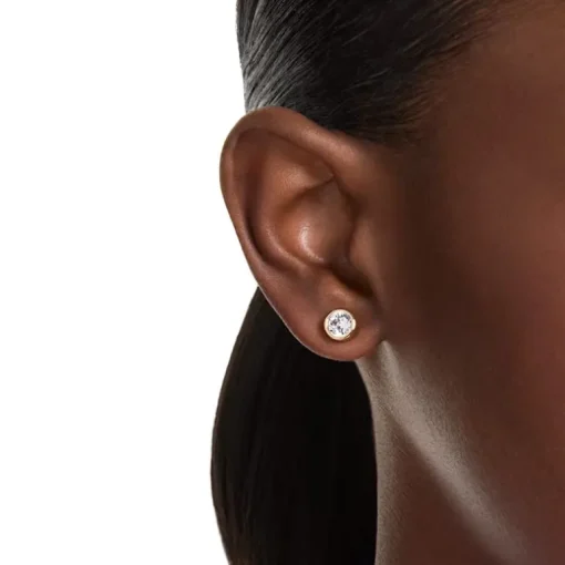 Boucles d'Oreilles Femme Puces Swarovski Imber Métal Doré et Cistaux 5681552
