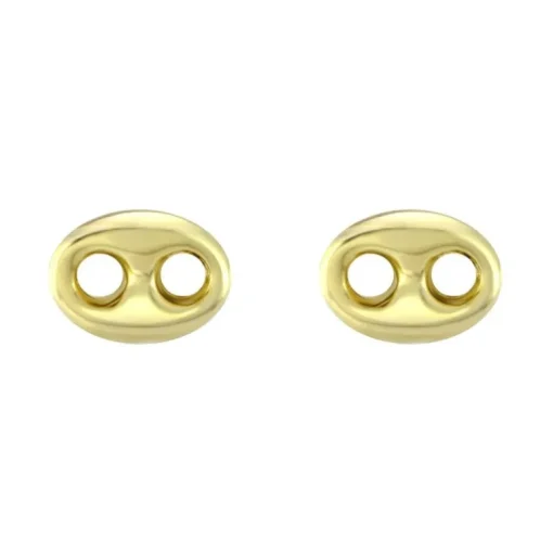 Boucles d'Oreilles Femme Puces OR 750/1000 Jaune