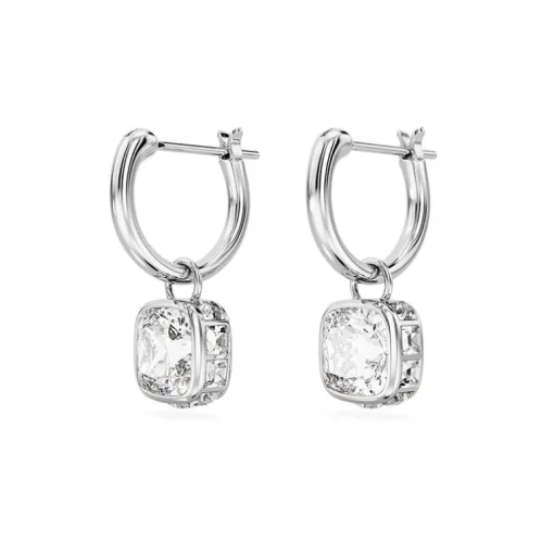 Boucles d'Oreilles Femme Pendantes SWAROVSKI STILLA BLANC Métal Rhodié Blanc