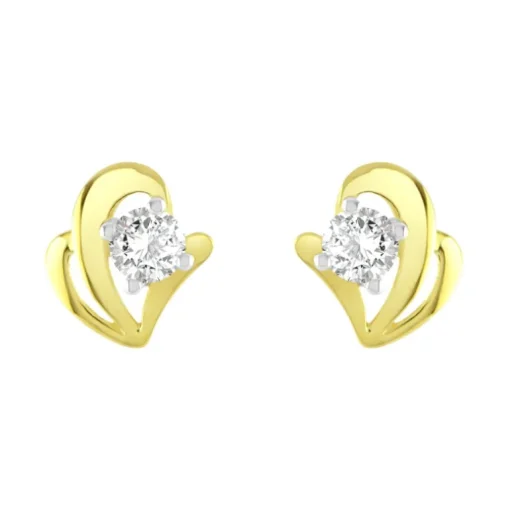 Boucles d'Oreilles Femme Puces OR 375/1000 Jaune et Oxydes