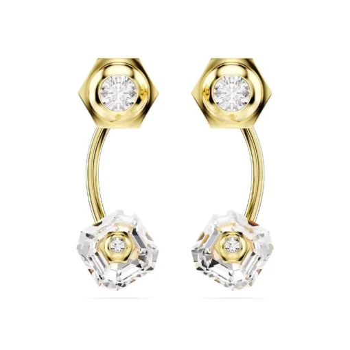 Boucles d'Oreilles Femme Pendantes Transformables Numina SWAROVSKI Métal Doré et Cristaux 5677980