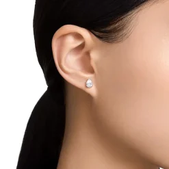 Boucles d'Oreilles Femme Puces Swarovski Stilla Métal Argenté et Zircones 5636713