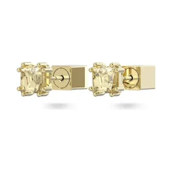 Boucles d'Oreilles femme puces swarovski Stilla métal doré et cristaux jaunes