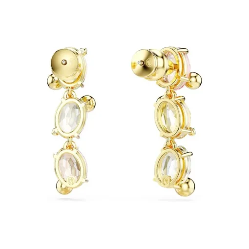 Boucles d'Oreilles Femme Pendantes Swarovski Gema Doré et Cristaux 5714815