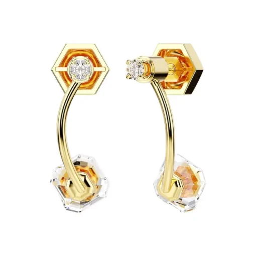 Boucles d'Oreilles Femme Pendantes Transformables Numina SWAROVSKI Métal Doré et Cristaux 5677980