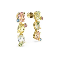Boucles d'Oreilles Femme Pendantes Swarovski Gema Doré et Cristaux 5714815