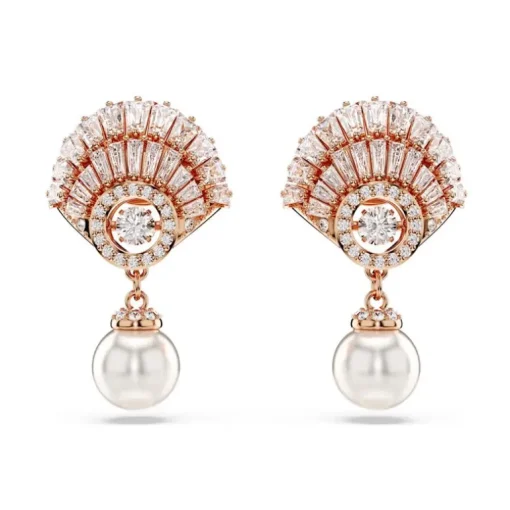 Boucles d'Oreilles Femme SWAROVSKI IDYLLIA Métal Doré Rose et Cristaux 5689196