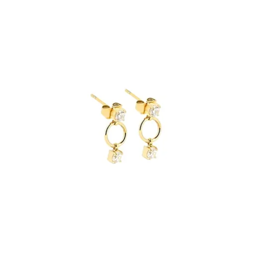Boucles d'oreilles Femme ZAG FLORENCE BLANC Acier doré