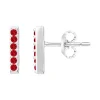 Boucles d'Oreilles Femmes Puces EDORA ARGENT 925/1000 et Spinelles Rouges EDO70400619