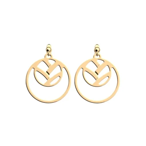 Boucles d'Oreilles Pendantes Femme 16mm LES GEORGETTES TRESSE Laiton Doré
