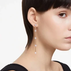 Boucles d'Oreilles Pendantes Femme SWAROVSKI CONSTELLA Métal Doré Rose et Oxydes 5661463