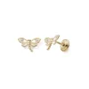 Boucles d'Oreilles Puces Enfant EDORA COLLECTION ESSENTIAL LIBELLULE Or 375/1000