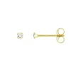 Boucles d'Oreilles Puces OR 375/1000 Jaune et Oxyde