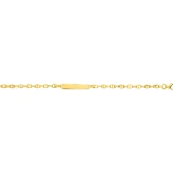 Bracelet Bébé Gourmette EDORA Or 375/1000 Jaune Maille Grain de Café EDO630046-14