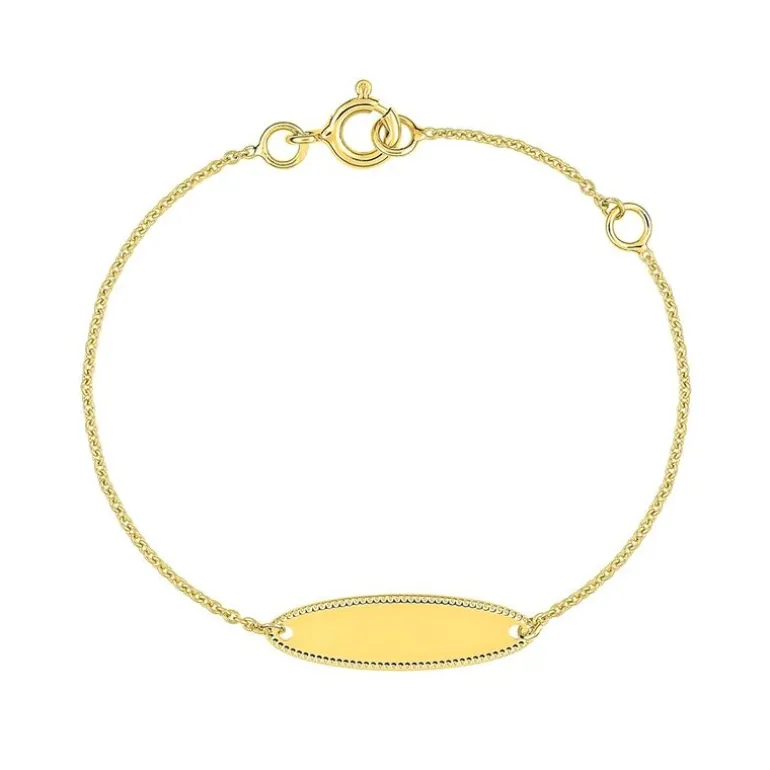 Bracelet Bébé Gourmette EDORA OR 375/1000 Jaune Maille Forçat EDO9KFR30BD6-14