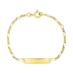 Bracelet Bébé Gourmette EDORA Or 375/1000 Jaune Maille Figaro EDO630003-13
