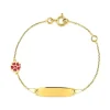 Bracelet Bébé Gourmette Fleur EDORA Or 375/1000 Jaune Maille Forçat EDO9K605.5-14
