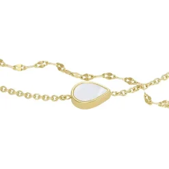 Bracelet Chaîne Femme FOSSIL TEARDROP Acier Doré Nacre