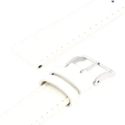 Bracelet Cuir Vachette satinée MIAM118/16mm Blanc Couture T/T Doublure Vachette nubuck