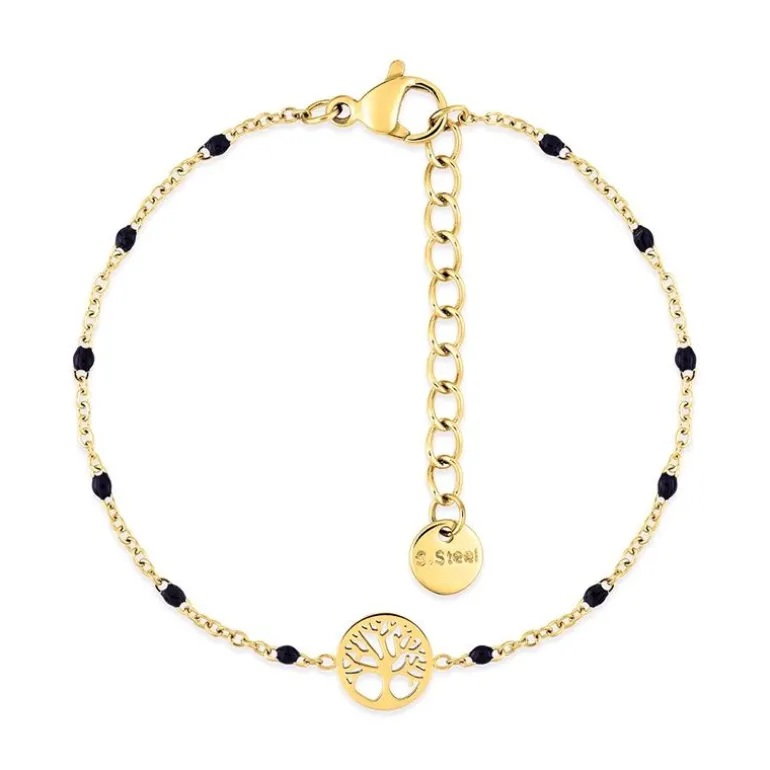 Bracelet Femme Arbre de Vie EDORA Acier Doré EDO403894