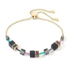 Bracelet Femme COEUR DE LION GEOCUBE® ICONIC NATURE CHAIN NOIR MULTICOLORE Acier Doré