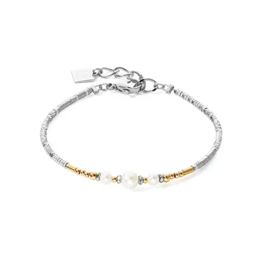 Bracelet Femme CŒUR DE LION PRINCESS Acier Bicolore Perles d'Eau Douce