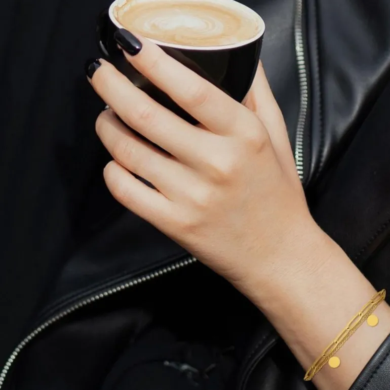 Bracelet Femme Double Rangs EDORA Acier Doré EDO433684